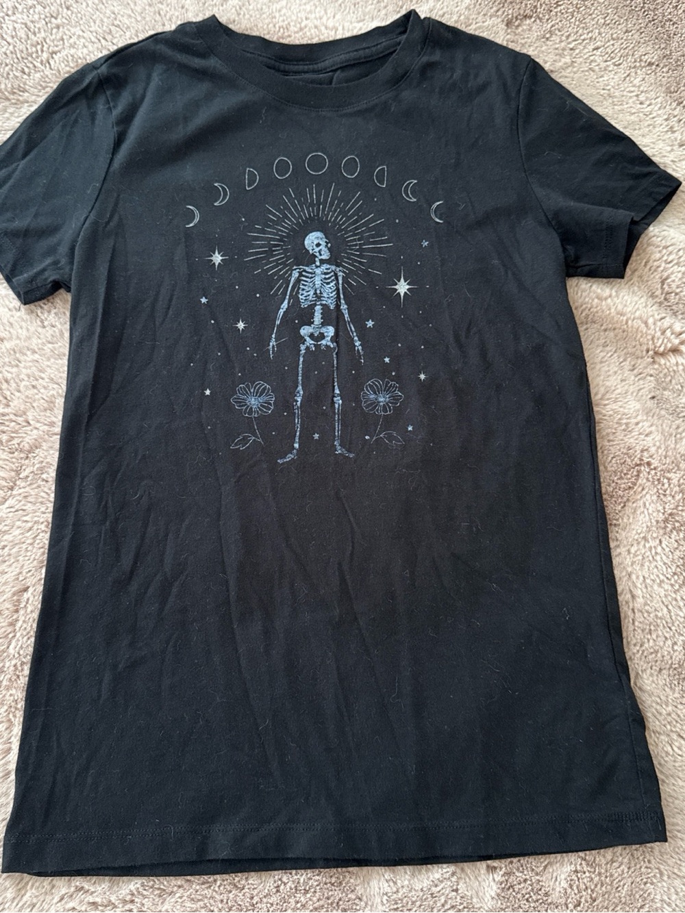 Free State Black Short-Sleeve Tee with Skeletal Moon Graphic